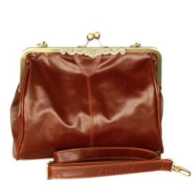 [Touch Me] Stylish Brown Single Handle Leatherette Bag Handbag Purse