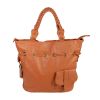 [Romantic Trip] Tan Leatherette Satchel Bag Handbag Purse Shoulder Bag Tote Bag w/Tassels