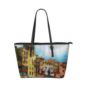 Colorful Architecture Style Shoulder Tote Bag