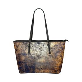 Brown Tote Shoulder Bag With Abstract Grunge Design