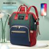 Bag Foldable Multifunctional Crib Mother And Baby Bag Rechargeable Backpack; Waterproof Large Capacity Insulated Pockets Backpack Diaper Bag