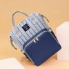 Stylish Stroller Straps Mummy Diaper Bag; Large Capacity Maternity Nappy Bag Multifunctional Diaper Backpack Blue