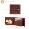 Men's Wallet PU Leather Bifold Purse Slim RFID Blocking Card Holder Cases w/ 2 ID Window Coin Pocket