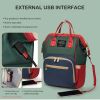 Bag Foldable Multifunctional Crib Mother And Baby Bag Rechargeable Backpack; Waterproof Large Capacity Insulated Pockets Backpack Diaper Bag