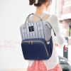 Stylish Stroller Straps Mummy Diaper Bag; Large Capacity Maternity Nappy Bag Multifunctional Diaper Backpack Blue