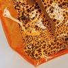 [Lucky Orange] Leopard Double Handle Leatherette Satchel Bag Handbag Purse Casual Styling