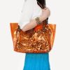 [Lucky Orange] Leopard Double Handle Leatherette Satchel Bag Handbag Purse Casual Styling