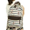 [Happy Man] Fabric Art School Backpack Outdoor Daypack