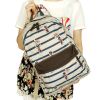 [Happy Man] Fabric Art School Backpack Outdoor Daypack