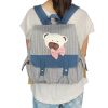 [Young Bear] Fabric Art School Backpack Outdoor Daypack